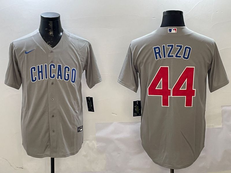 Men Chicago Cubs 44 Rizzo Grey Game 2025 Nike MLB Jersey style 5